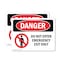 Signmission Do Not Enter Emergency Exit Only Danger Sign, Plastic, 10in W x 7in L, 2PK OS-2PACK-DS-P-710-L-1147 - alternate 1